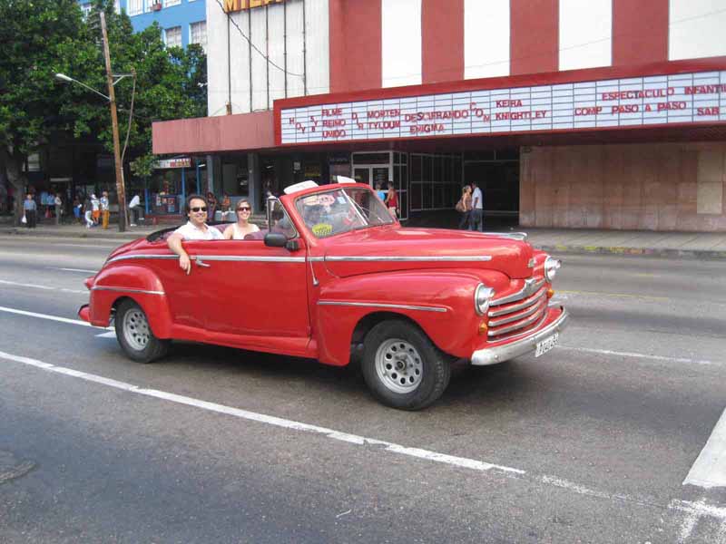 red vintage car in havana